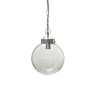 LAMPA WISZĄCA SZKLANA KULA BRETAGNE 30 CM SREBRNA